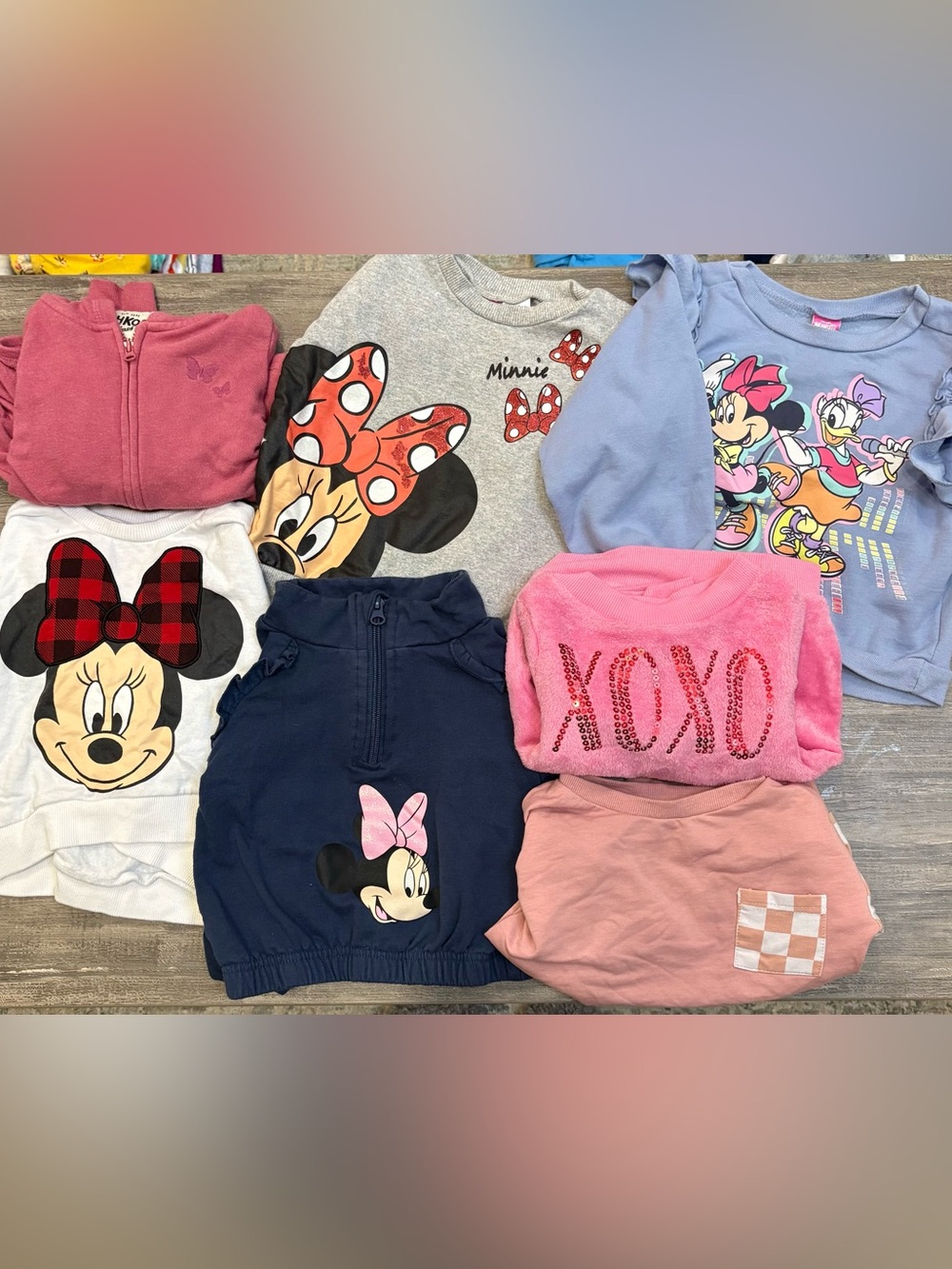 Disney Girls' Minnie Mouse Sweatshirt Bundle - Grey, Navy, Pink, Lavender